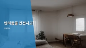 반려동물 안전사고 예방, 우리 아이 건강 지키는 필수 상식